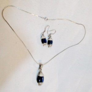 Elegant Silver and Blue Earrings